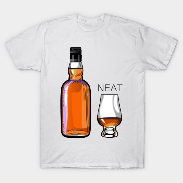 Whiskey Neat Funny Alcohol Drinking T-Shirt by macdonaldcreativestudios